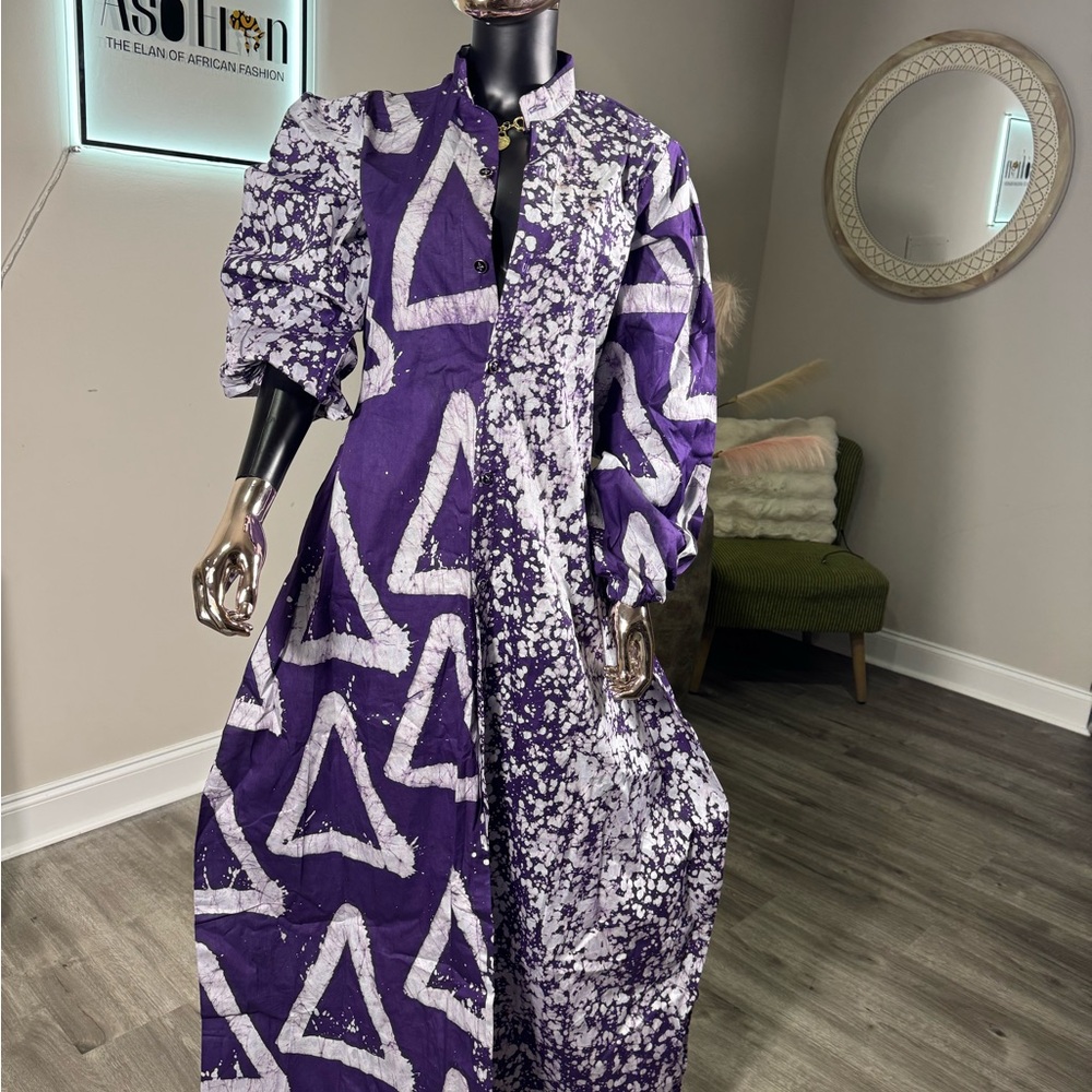Mofe Ankara flowy shirt dress